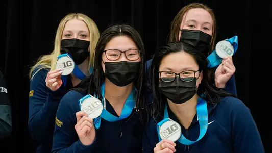 Counter-clockwise from left: Olivia Carter, Letitia Sim, Maggie MacNeil, Lindsay Flynn (Walt Middleton/Big Ten Conference)