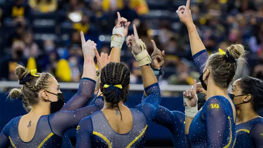 Women's Gymnastics Group Huddle