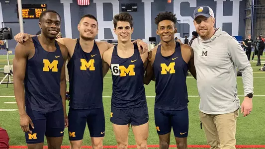 From left: Dubem Amene, Cole Johnson, Nick Foster, Miles Brown, Kevin Sullivan (U-M Athletic Communications)