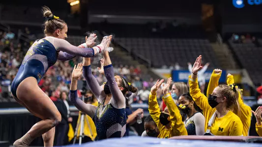 Women's Gymnastics Team High Fives