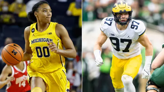 Naz Hillmon, Aidan Hutchinson 2021-22 Athletes of the Year