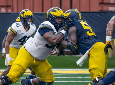 Cornelius Johnson makes a leaping grab