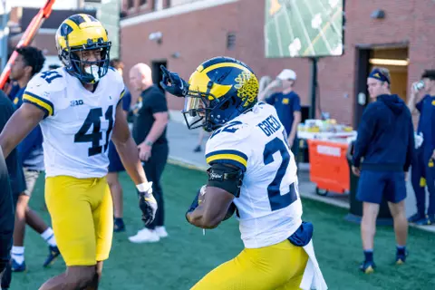 Gemon Green intercepts a pass during practice
