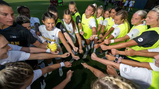 Women's Soccer Pregame Huddle