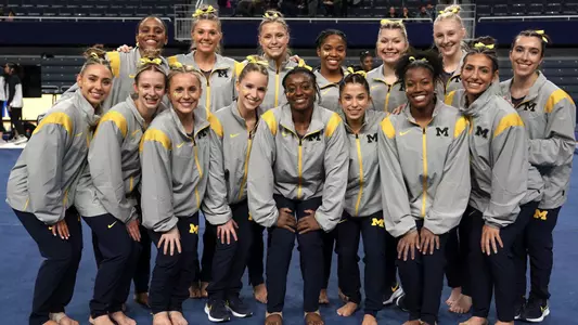 Women's Gymnastics Team Photo vs. Denver, Fisk