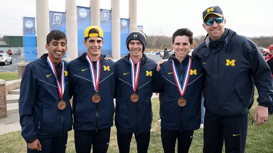 From left: Arjun Jha, Nick Foster, Zach Stewart, Tom Brady and Kevin Sullivan