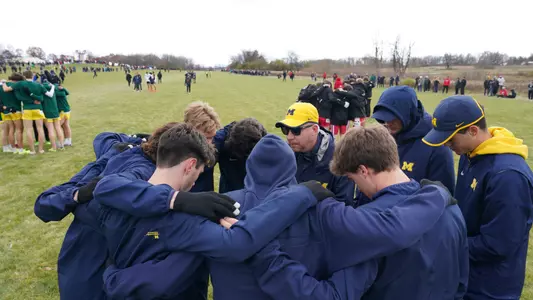 Men's Cross Country Team Huddle Kevin Sullivan