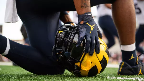 Michigan generic away blue helmet nike jordan