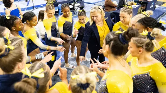Women's Gymnastics Team Huddle