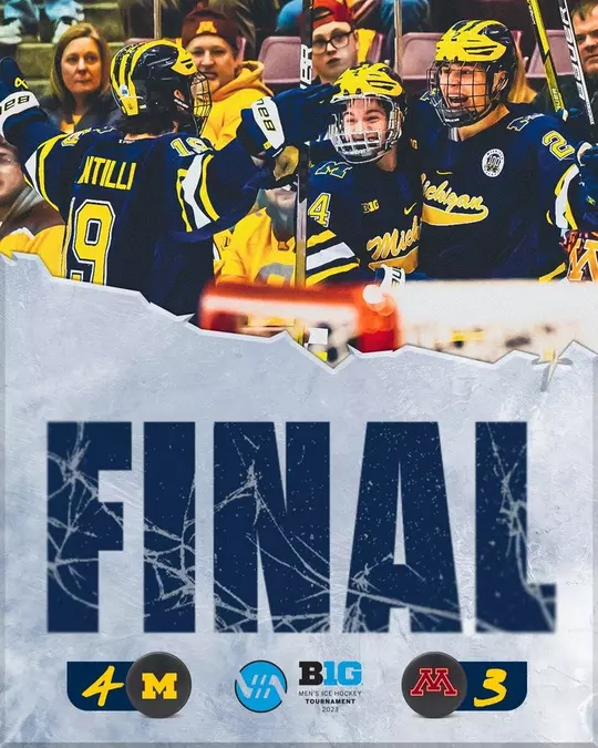 Ice Hockey Big Ten Tournament Page - Final Score vs. Minnesota