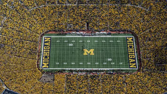 Campus Aerial Photo 2022, Michigan Stadium Big House Maize Out generic