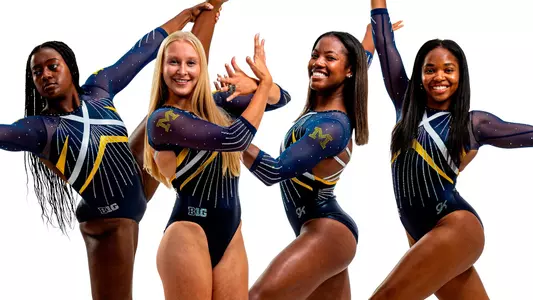 2023-24 Women's Gymnastics Captains (from left): Gabby Wilson, Carly Bauman, Sierra Brooks, Naomi Morrison