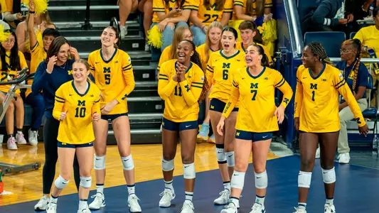 Volleyball Team Sideline Celebration