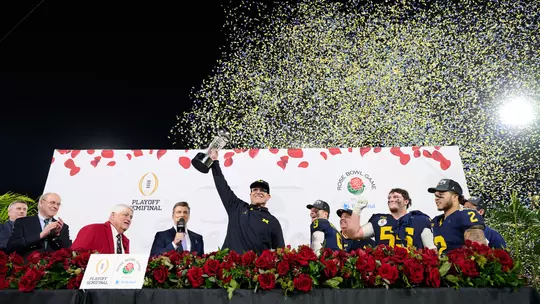 Jim Harbaugh Rose Bowl postgame celebration
