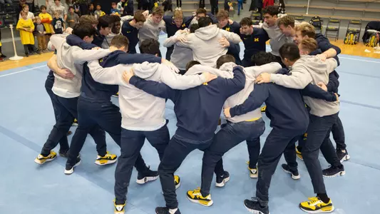 Men's Gymnastics Team Huddle