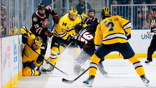 Ice Hockey Play Along the Boards