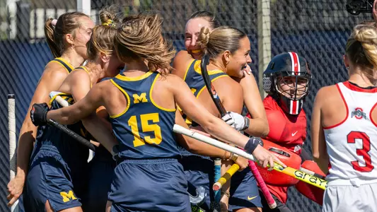 Field hockey celebration versus Ohio State