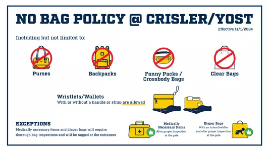 Crisler/Yost No Bag Policy