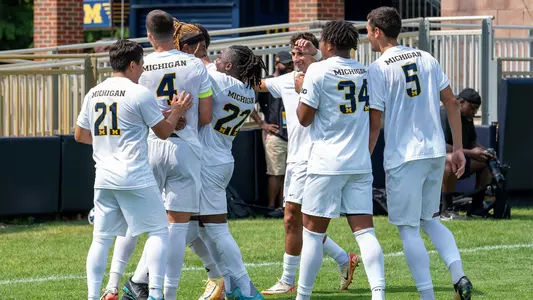 Men's soccer team celebration
