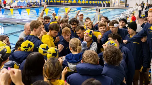 Michigan Men's Swimming Huddle