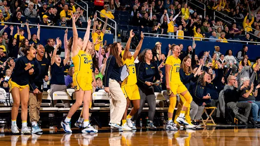 Women's Basketvall Bench Celebration