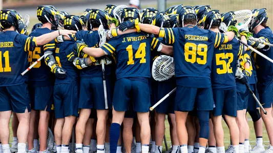 Men's Lacrosse Team Huddle