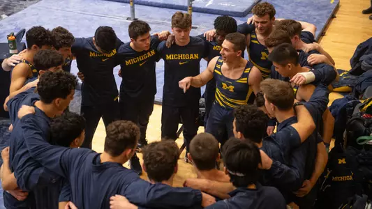 Men's Gymnastics Pre-meet Huddle