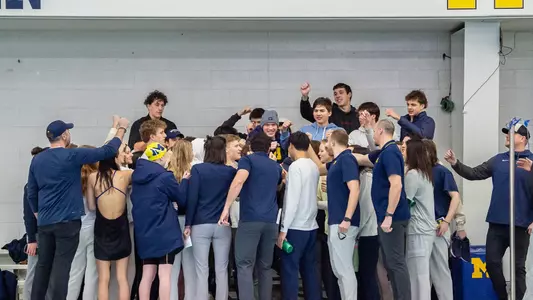 Swimming and Diving Team Huddle