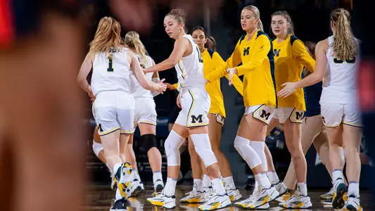 Michigan women's basketball celebration