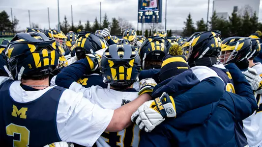 Men's Lacrosse Team Huddle