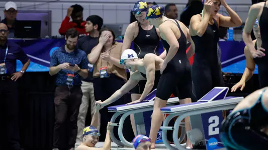 Women's Swimming and Diving 200-IM Relay Celebration NCAA Championships