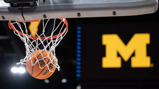 Men's Basketball Basket and M Logo