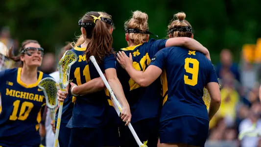 Women's Lacrosse Group Huddle