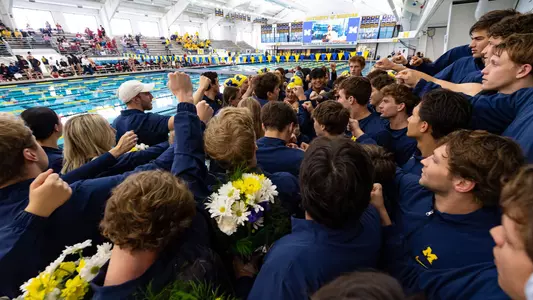 Swimming and Diving Team Huddle