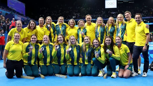 Water Polo Team Australia - Abby Andrews front row, fifth from left (Getty Images)