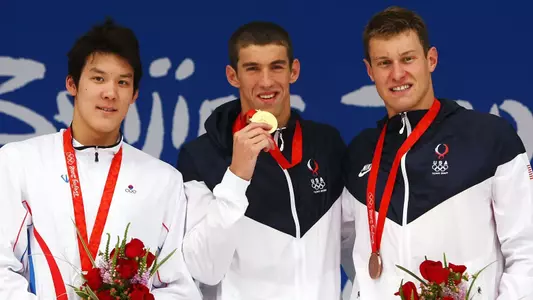 From left: Park Taehwan, Michael Phelps, Peter Vanderkaay (Getty Images)