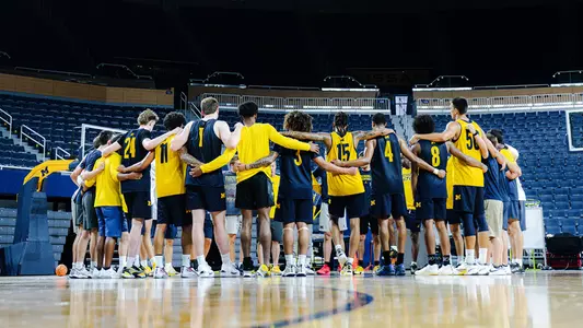 Men's basketball team huddle generic practice