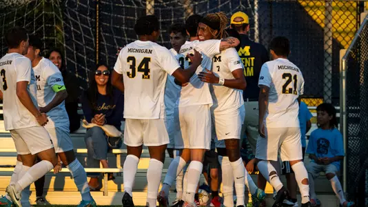 From left: Matthew Fisher, Bryce Blevins, Kamau Brame, Charlie Lawrence, Jason Bucknor, Beto Soto (Michigan Photography)