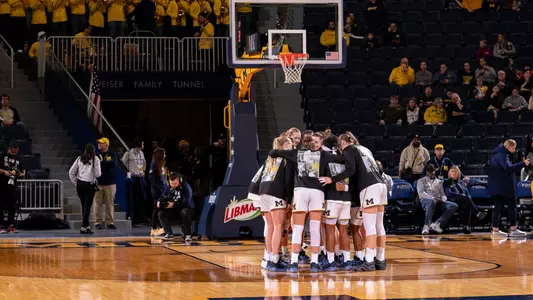 Women's basketball MLK Day pregame huddle