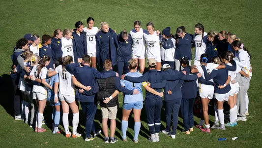 Michigan Women's Soccer Huddle