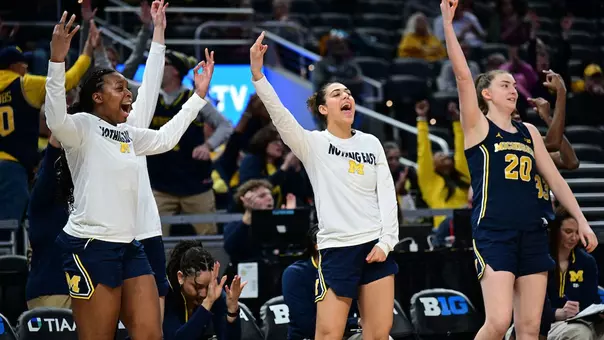 Women's Basketball Bench Celebration