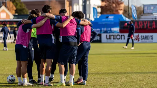 Michigan Men's Soccer Huddle