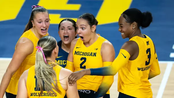 Michigan Volleyball Celebration