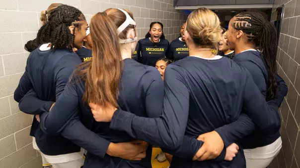 Michigan Women's Basketball Huddle