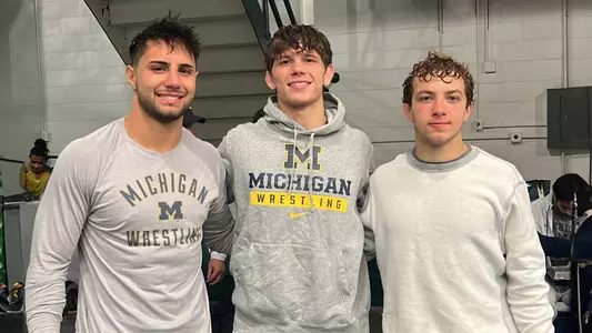 From left: Codei Khawaja, Justin Gates, Sergio Lemley (Michigan Athletics)