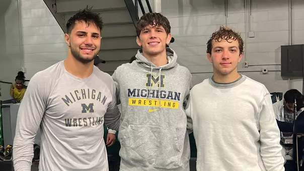 From left: Codei Khawaja, Justin Gates, Sergio Lemley (Michigan Athletics)