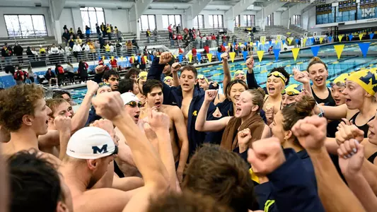 Swimming and Diving Team Celebration