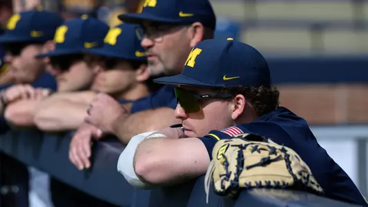 Michigan Baseball dugout