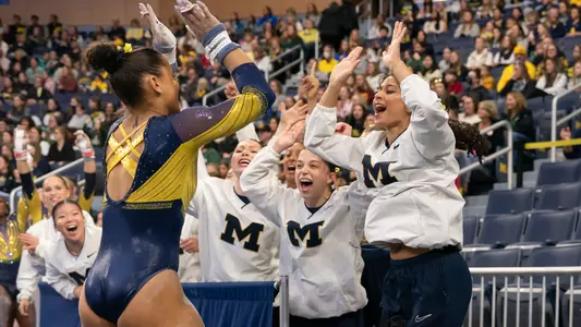 Women's gymnastics celebration generic