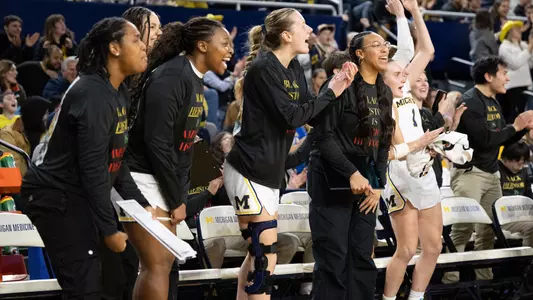 Women's Basketball Bench Celebration